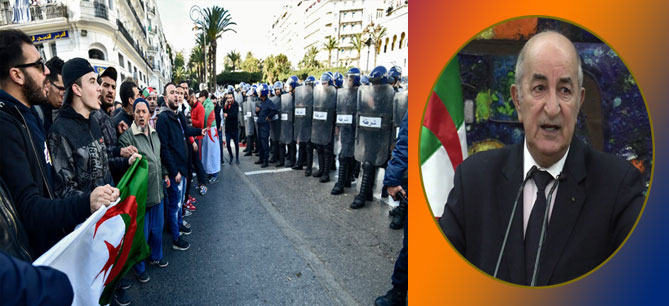 الرئيس الجزائري يعلن حظر الحراك الشعبي بسبب كورونا