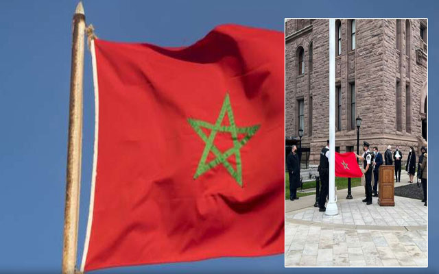 كندا...العلم المغربي يزين مبنيي برلمان أونتاريو وبلدية تورونتو