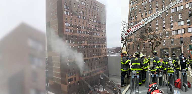 في حصيلة أولى: مقتل 19 شخصا في حريق بمبنى في نيويورك