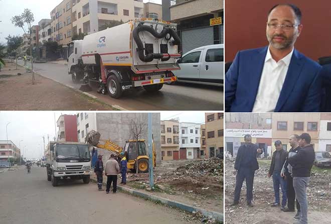 رئيس المجلس الجماعي للدروة يشهر حملة النظافة على نقط سوداء بالمدينة