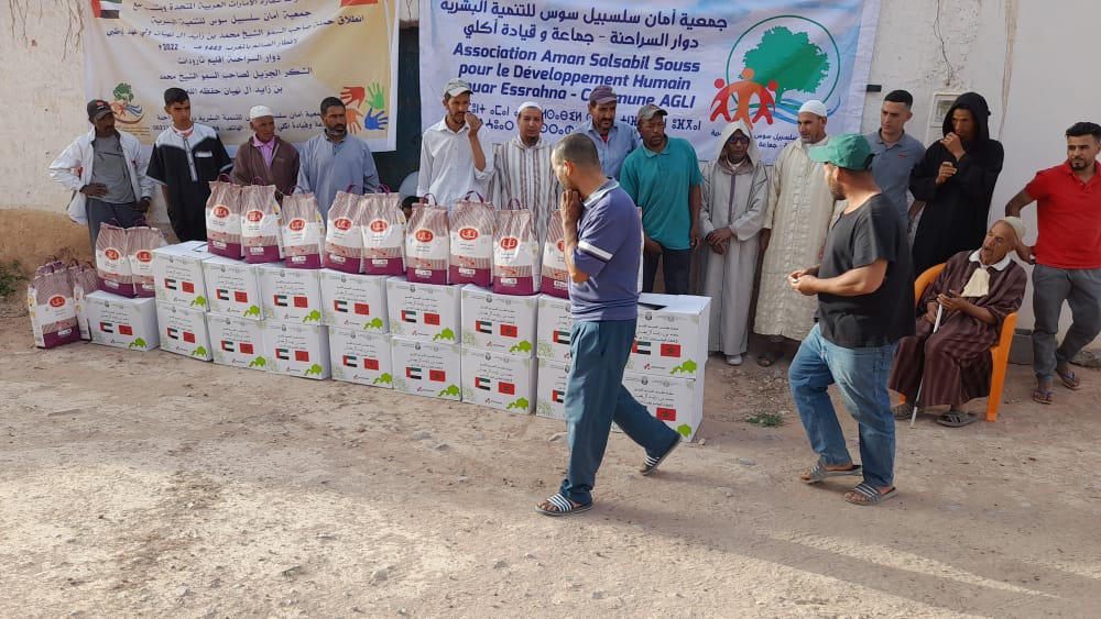 الشيخ محمد بن زايد يقدم مساعدات غذائية لفائدة الأسر بدوار “السراحنة” إقليم تارودانت