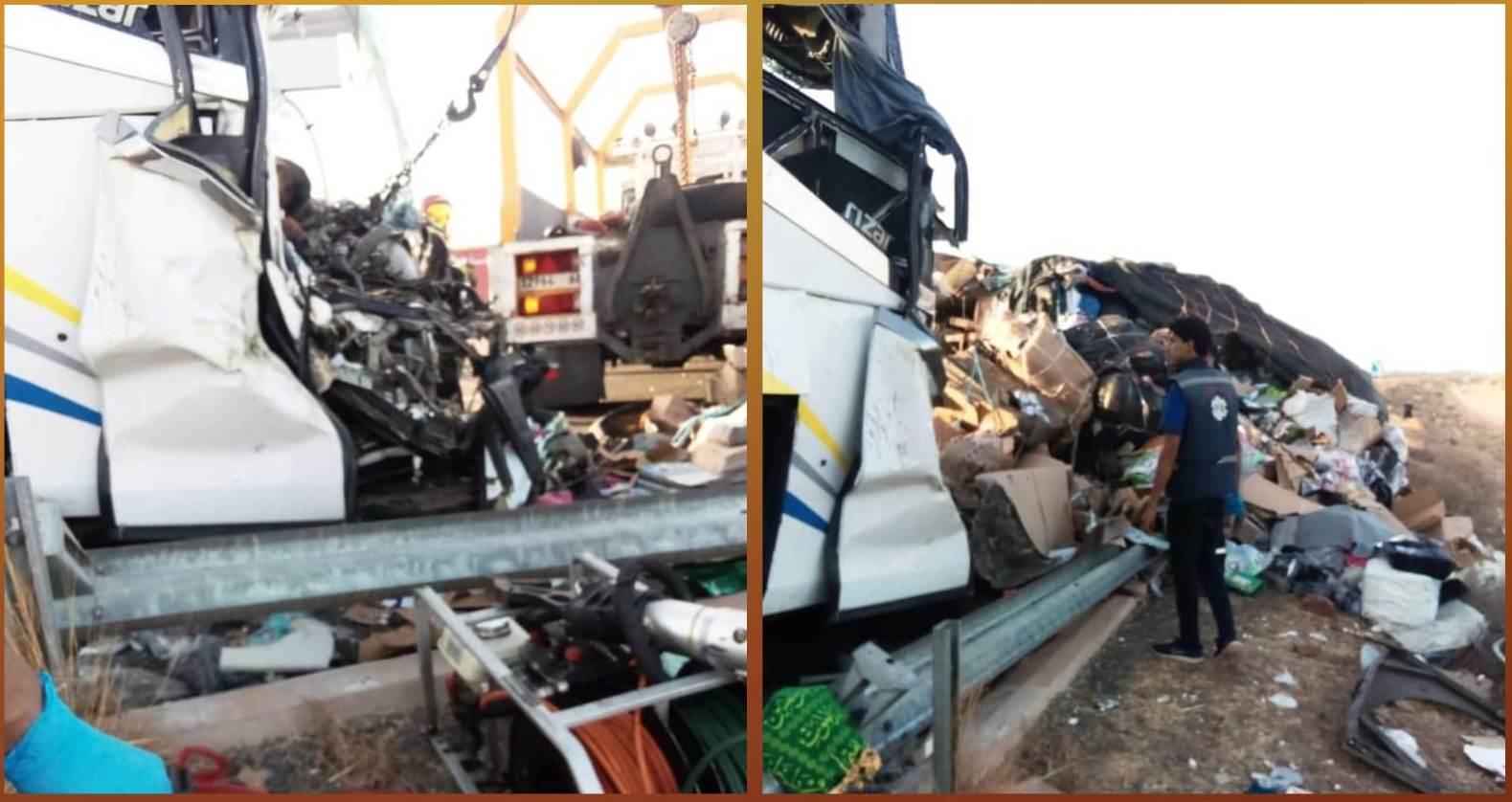 مصرع 4 أشخاص وجرح 30 في حادث اصطدام بين حافلة وشاحنة ضواحي أكادير