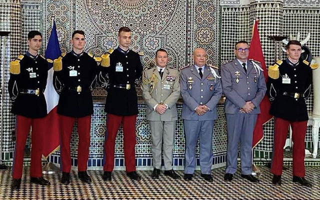 مدير الأكاديمية العسكرية بمكناس يستقبل الملحق العسكري بالسفارة  الفرنسية 