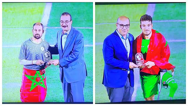 المنتخب المغربي لكرة القدم مبتوري الأطراف.. اللاعبان شغاغ واكدال يتوجان بأحسن هجوم وأقوى دفاع